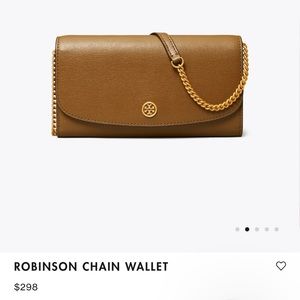 Tory Burch Robinson Chain Wallet in Bistro Brown